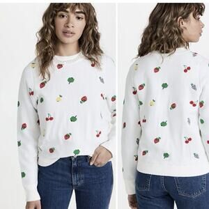 HVN Diana Sweater White Fruit Fruit Print Size L
